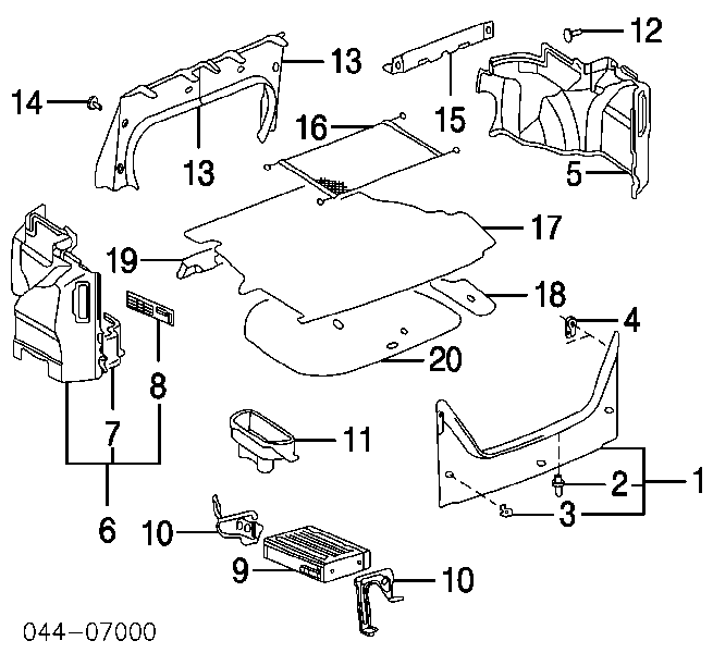 9046710162 Toyota spinka ocieplenia maski