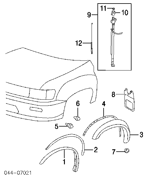 9090467036 Toyota Tłok (klips) rozszerzacza nadkola
