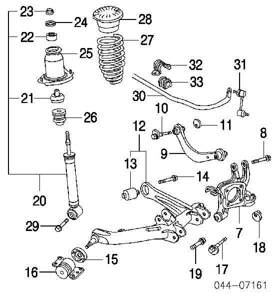 4819832040 Toyota Nakrętrka wahacza tylnego (dla zbieżności)