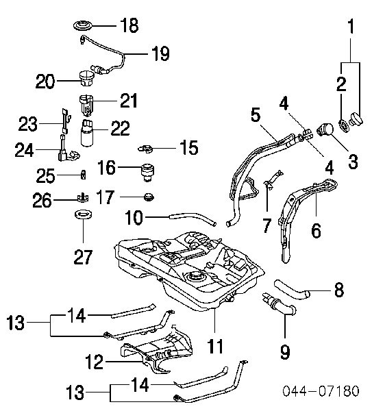 Regulator ciśnienia paliwa modułu pompy paliwa w zbiorniku Toyota Solara (V3)