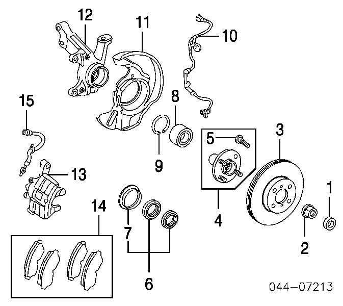 0446502010 Toyota Klocki hamulcowe przednie tarczowe