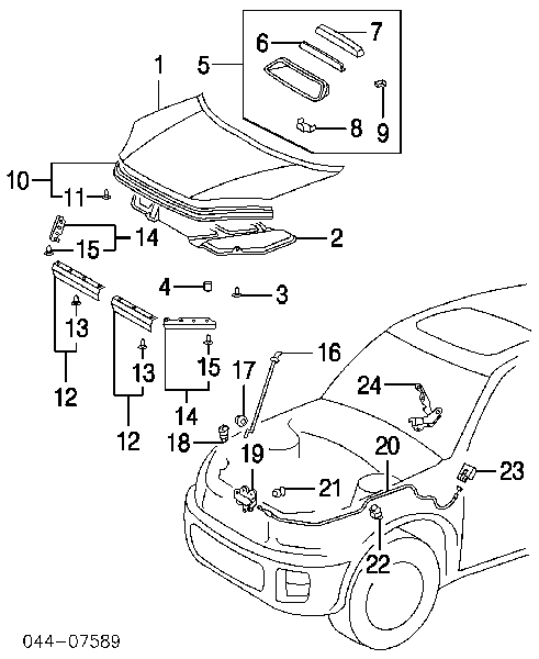 Maska silnika Toyota RAV4 2 (XA2)