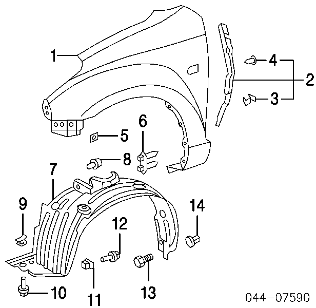 9046710005C0 Toyota nadkole błotnika przedniego lewe