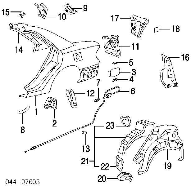 Sprężyna klapki wlewu paliwa Lexus GS 300/400/430 (S16)