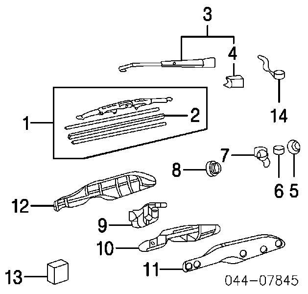 8524142040 Toyota Ramię wycieraczki szyby tylnej