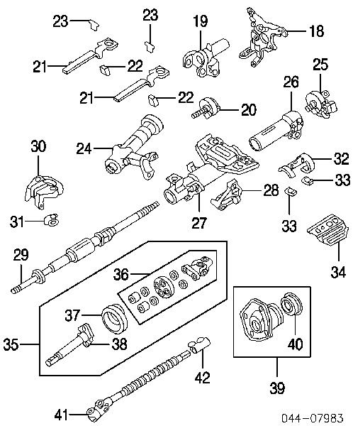 Silniczek przemieszczenia kolumny kierowniczej (regulacja długości) Toyota Land Cruiser 100 (J10)