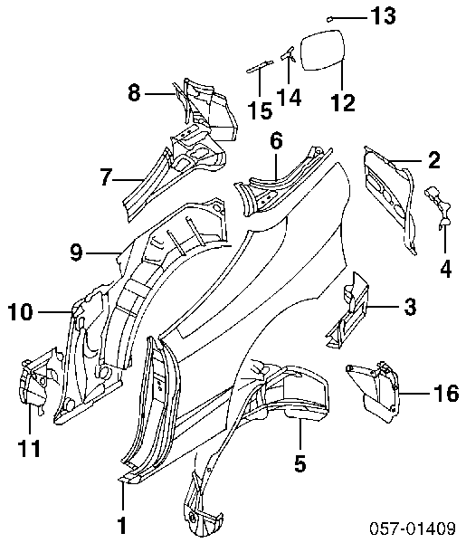 Zatrzask klapki wlewu paliwa Mitsubishi Lancer 10 (CY_A, CZ_A)