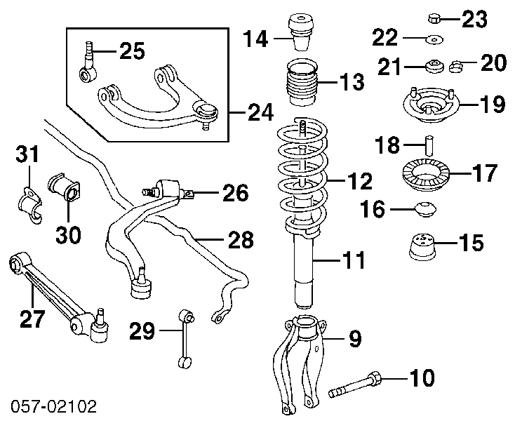 Tuleja trzpienia amortyzatora przedniego Mitsubishi Space Runner (N1W, N2W)