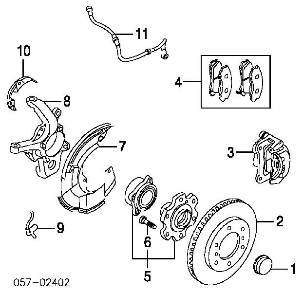 MR510539 Mitsubishi Klocki hamulcowe przednie tarczowe