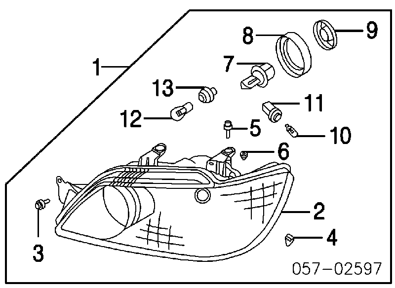 Spinka mocowania reflektora Mitsubishi Galant 9 (DJ, DM)