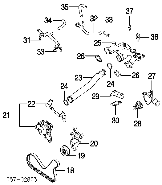 MD978764 Mitsubishi pompa chłodząca wodna