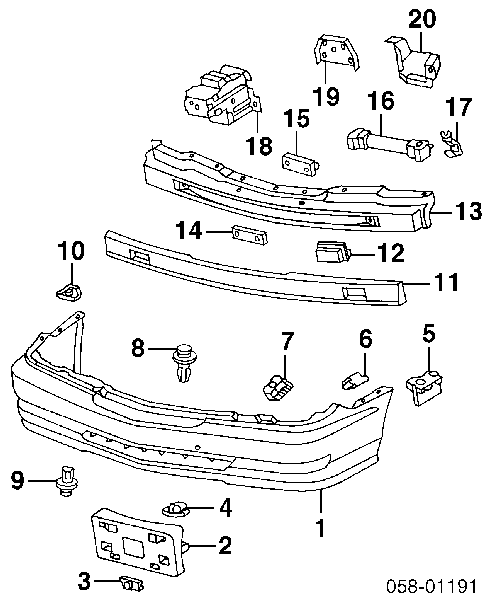 Spinka mocowania zderzaka tylnego Chevrolet Evanda (V200)