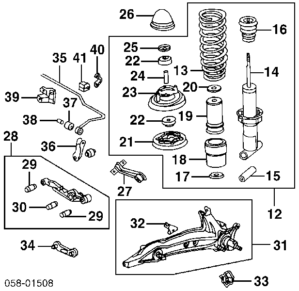 Silentblock tylnego wahacza poprzecznego Honda CR-V (RD)