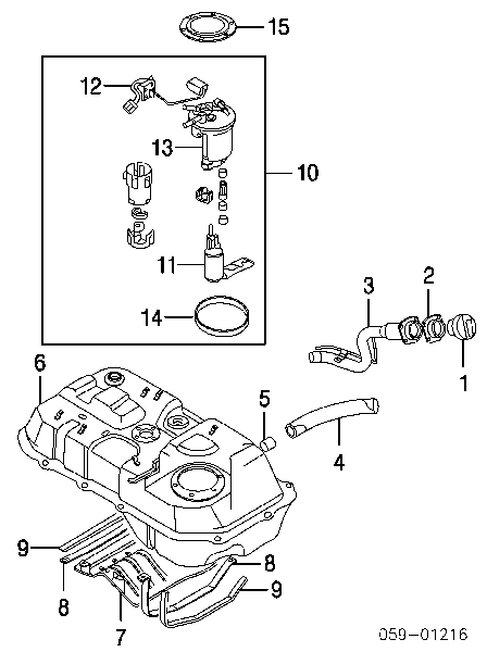 1531054G01 Suzuki filtr paliwa