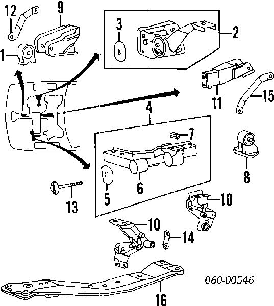 Poduszka (podpora) silnika tylna do Hyundai Sonata III 