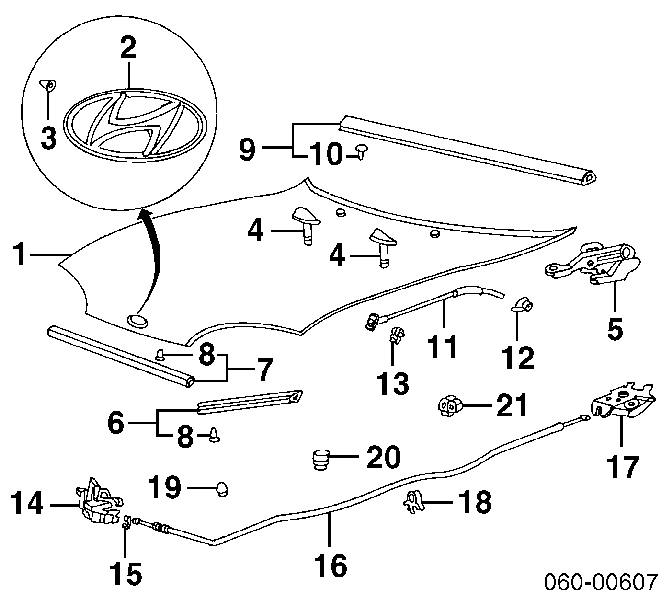 Maska silnika Hyundai Accent 1