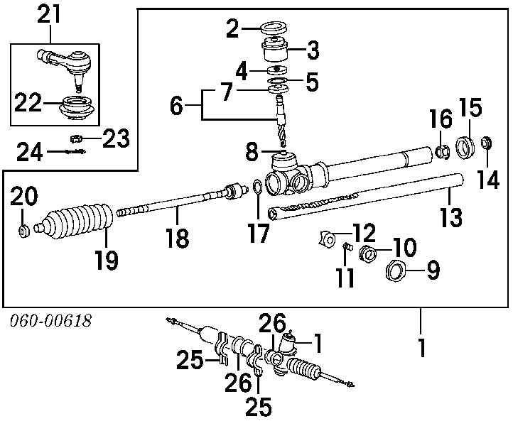 Osłona końcówki kierowniczej Hyundai Sonata 4 (EF)