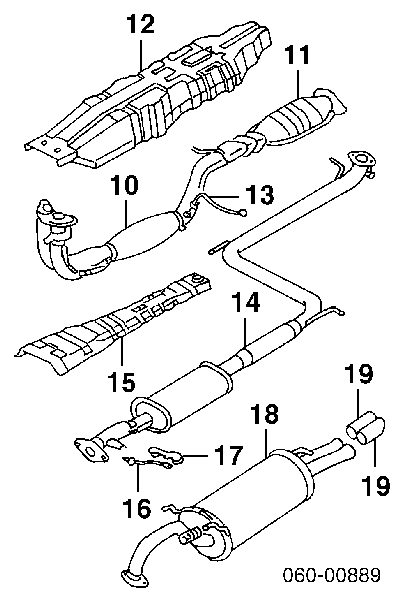 Tłumik, tylna część do Hyundai Sonata III 