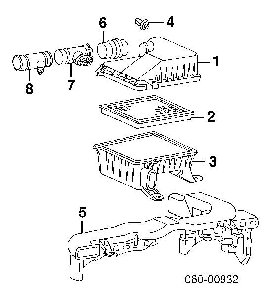 46464928 Fiat/Alfa/Lancia czujnik przepływu powietrza, przepływomierz powietrza m.a.f.