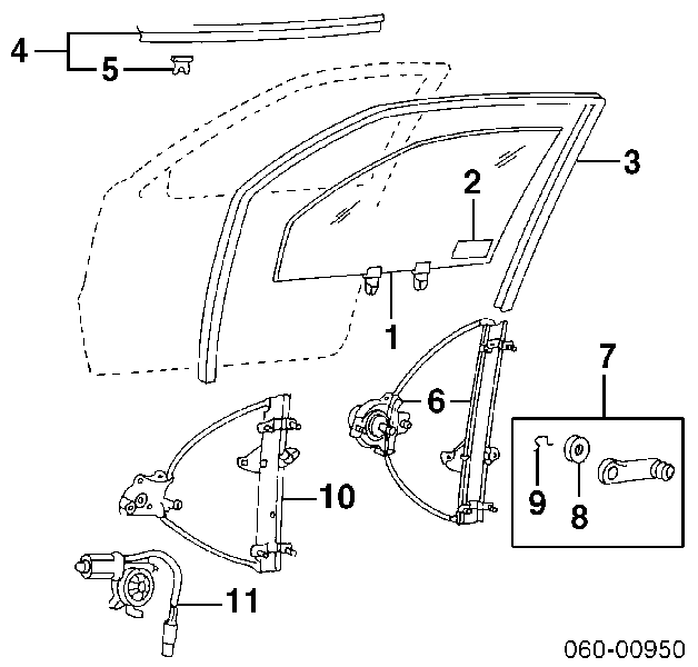 Podnośnik szyby Hyundai Pony