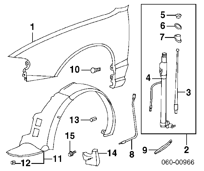 Spinka mocowania chlapacza Hyundai Elantra 5 (MD)