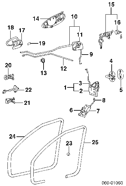 8131038001 Hyundai/Kia Zamek drzwi przednich lewych