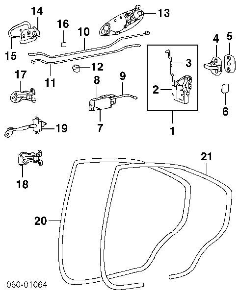 Klamka drzwi lewych zewnętrzna przednia/tylna Hyundai Sonata 4 (EF)