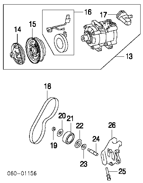 Rolka napinacza paska napędowego Hyundai Tucson 1 (JM)