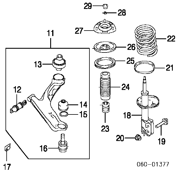 Silentblock przedniego wahacza dolnego Hyundai Santa Fe 1 