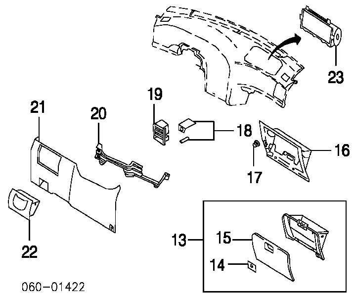 Mikrostyk lampki oświetlenia schowka Hyundai Sonata 5 (NF)