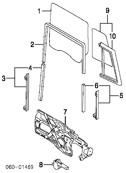 Szyba drzwi lewych tylnych GS3221D303 XYG