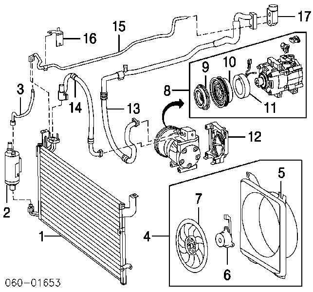 Chłodnica klimatyzacji Hyundai Sonata 4 (EF)