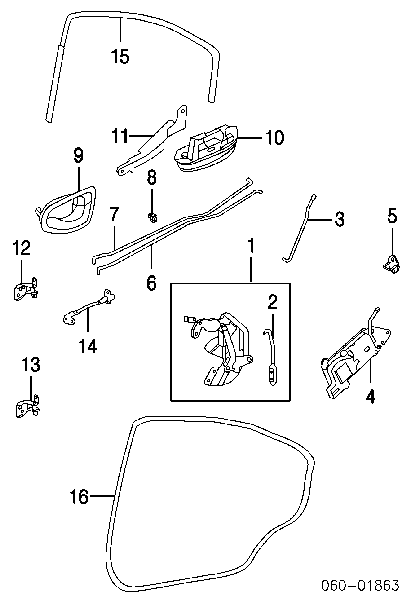 8142025030 Hyundai/Kia Zamek drzwi tylnych prawych