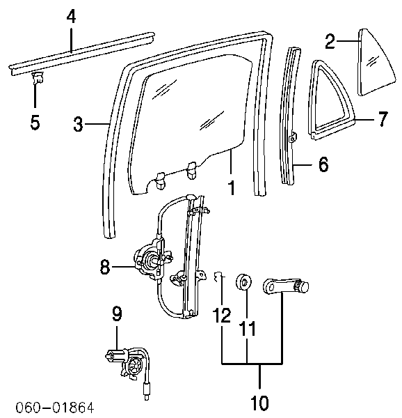8340425010 Hyundai/Kia Mechanizm podnoszenia szyby drzwi tylnych prawych