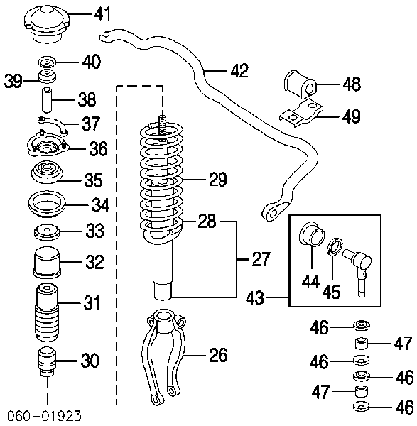 Tuleja trzpienia amortyzatora przedniego Hyundai Sonata 4 (EF)