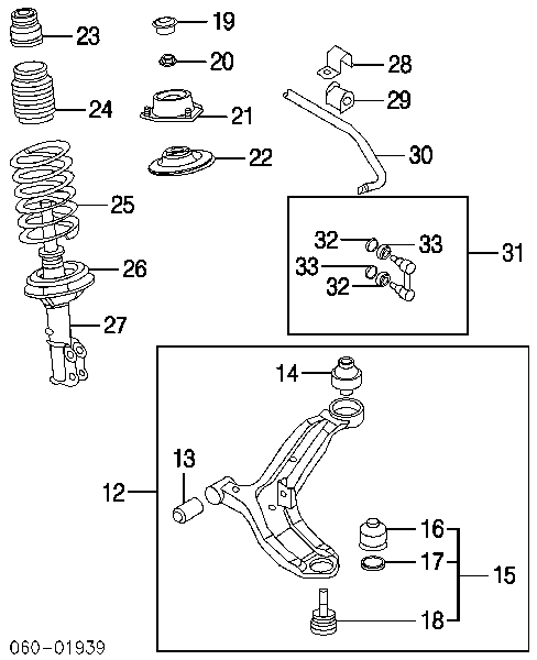 Tuleja stabilizatora przedniego Hyundai Lantra 2 