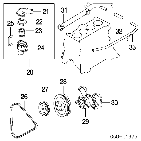 2561126100 Chrysler pokrywa termostatu