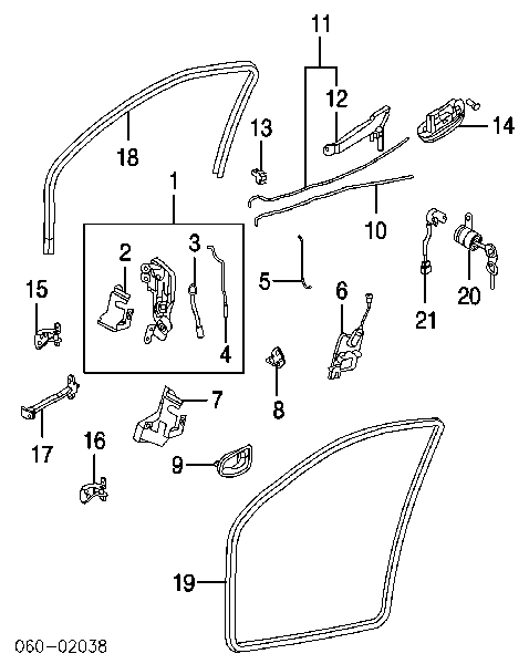 8131025030 Hyundai/Kia Zamek drzwi przednich lewych