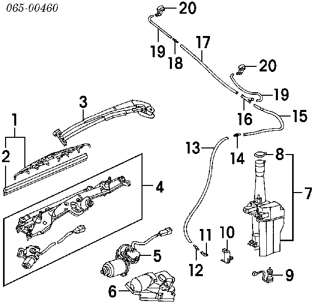 Trójnik układu spryskiwacza szyby Toyota Land Cruiser 100 (J10)