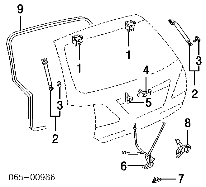 Do koszyka Amortyzator klapy bagażnika (3/5 drzwi-tylnych) Lexus RX 300 MCU1