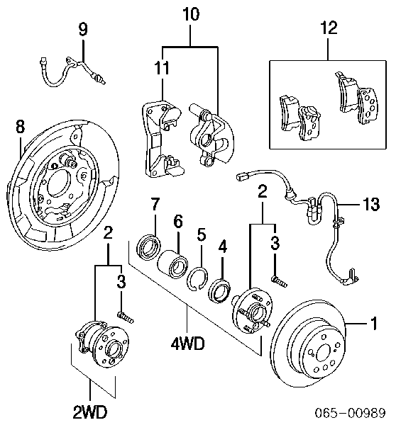 0446648020 Toyota okładziny (klocki do hamulców tarczowych tylne)