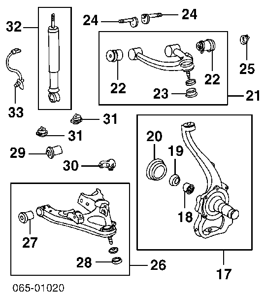 Osłona sworznia wahacza dolnego = osłona sworznia zwrotnicy dolnego (dwie nazwy) Toyota Land Cruiser 100 (J10)