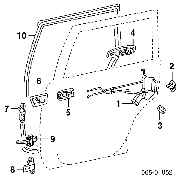 Zamek drzwi tylnych lewych do Toyota Land Cruiser 100 J10