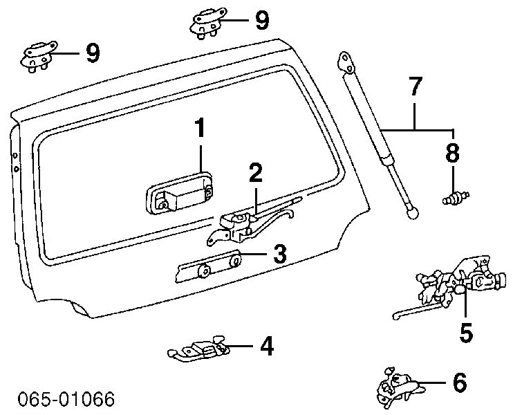 Zamek klapy bagażnika (3/5 drzwi tylnych) do Toyota Land Cruiser 100 J10