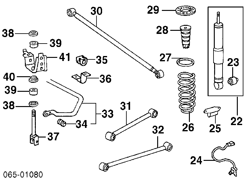 Silentblock amortyzatora tylnego Toyota Land Cruiser PRADO ASIA (J12)