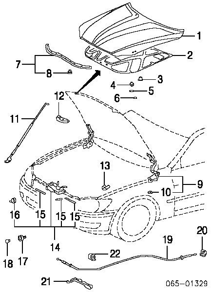 Spinka podpory maski Lexus IS 300 