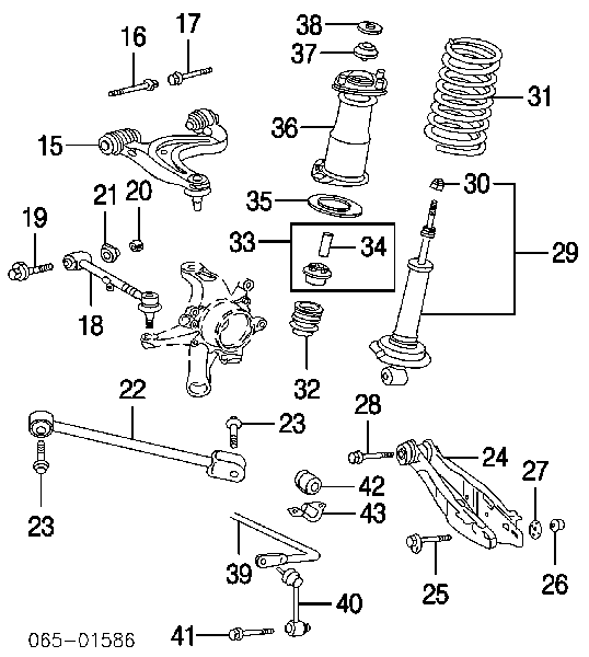 9038712050 Toyota tuleja trzpienia amortyzatora tylnego