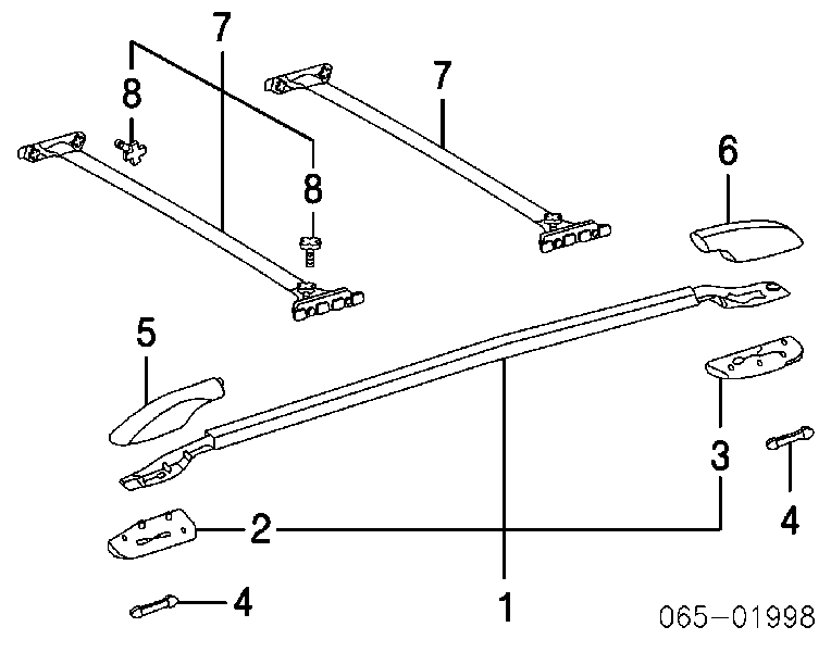 6349460070C0 Toyota Zaślepka szyny (relingu) bagażnika dachowego tylna lewa