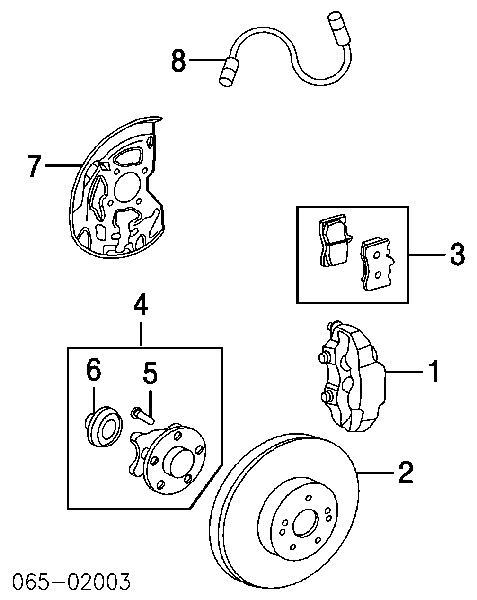 0446550250 Toyota Klocki hamulcowe przednie tarczowe