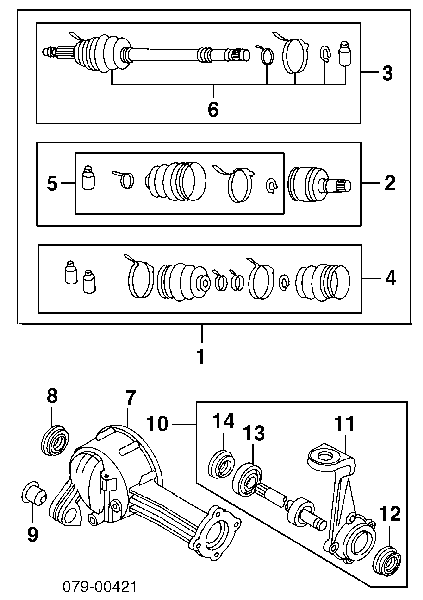 0K01222510 Hyundai/Kia Przegub homokinetyczny przedni wewnętrzny